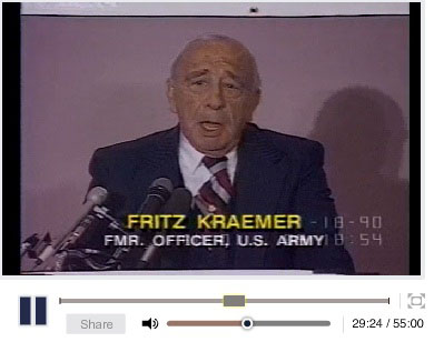 Fritz Kraemer speech from 1990 (begins at 29:24)